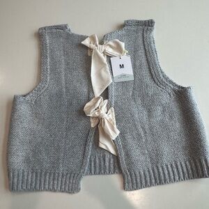 Amazon Gray Knit Tank Top with Cream Accents